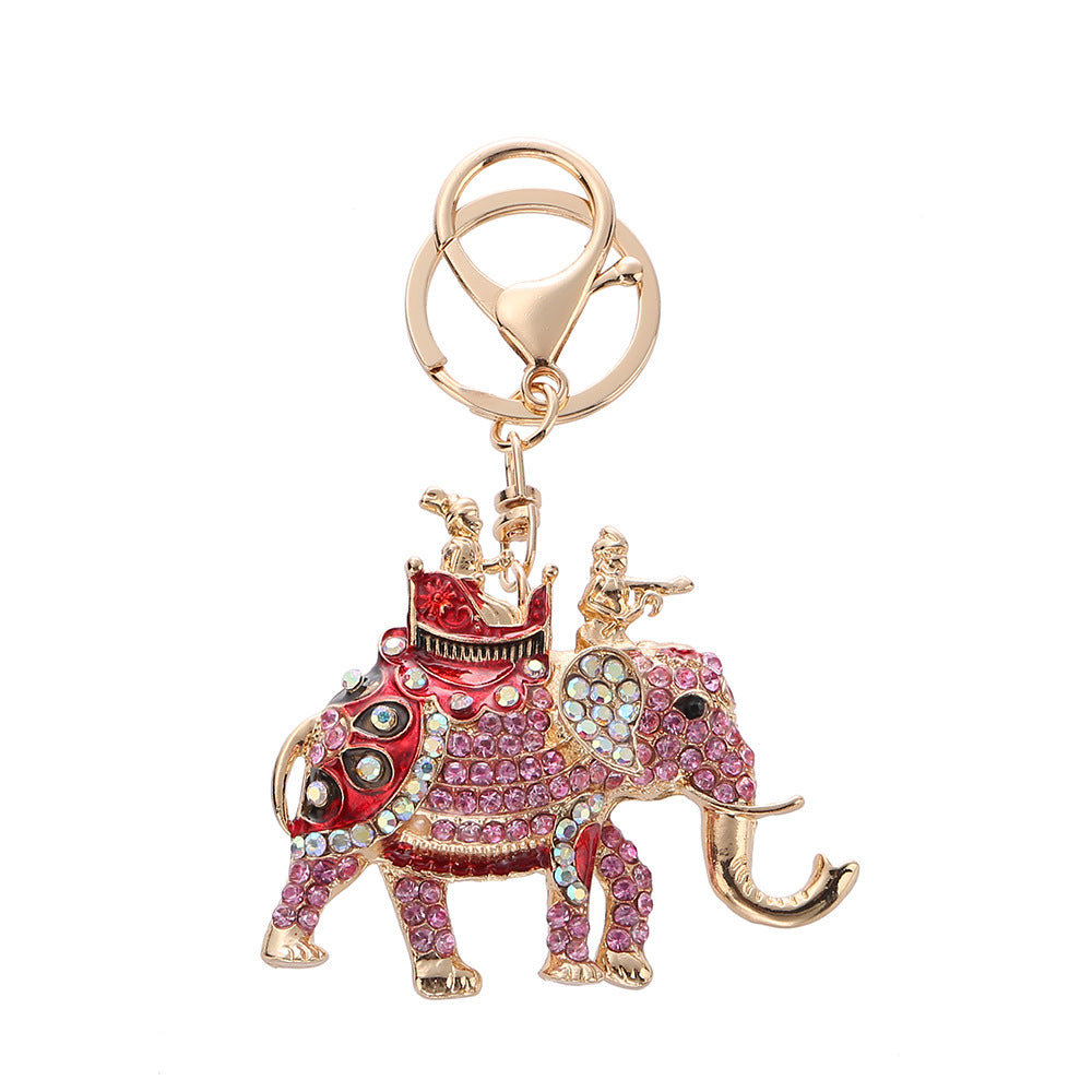 Luxury Crystal Elephant Bag Charm & Key Ring for Good Luck