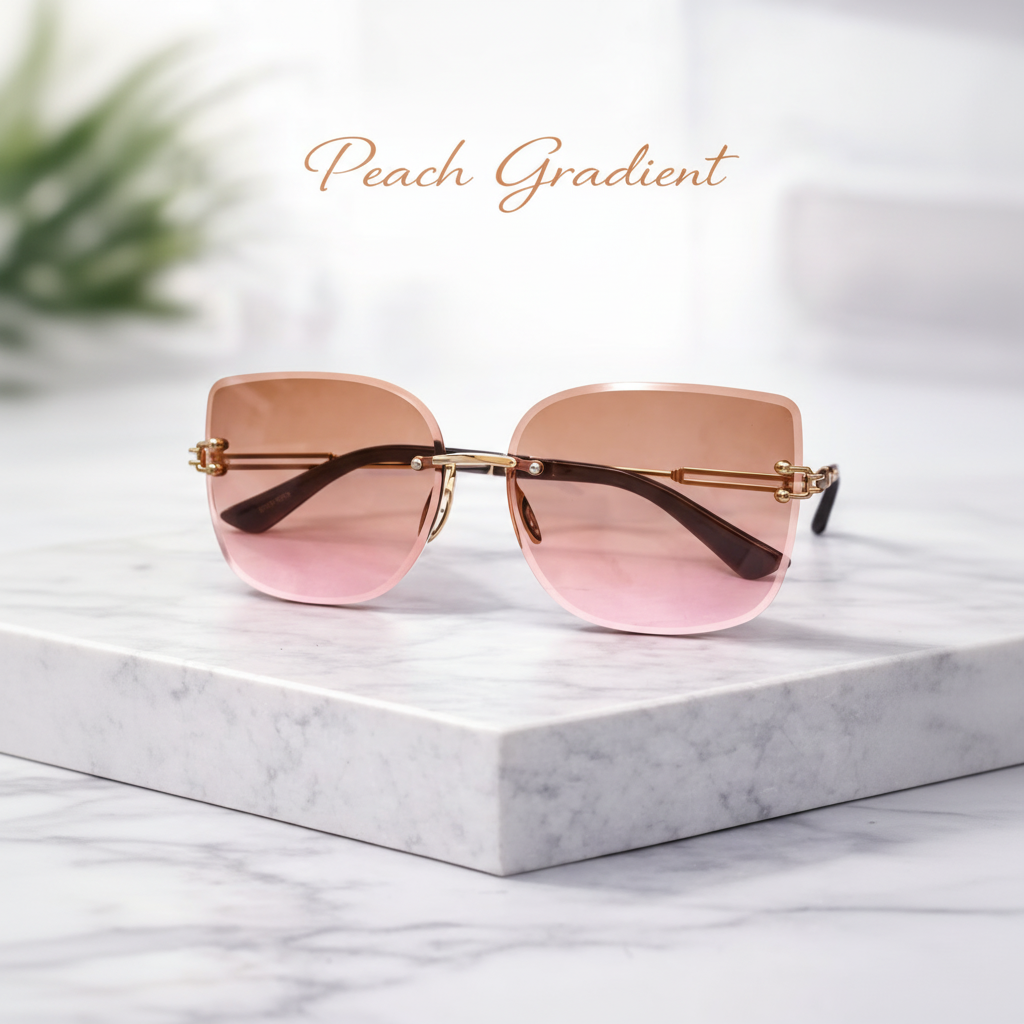Luxury Rimless Square Sunglasses for Women