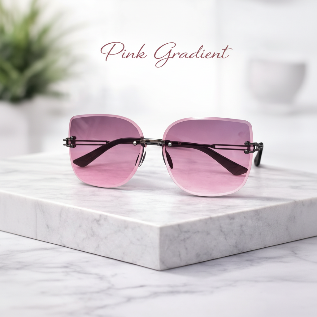 Luxury Rimless Square Sunglasses for Women