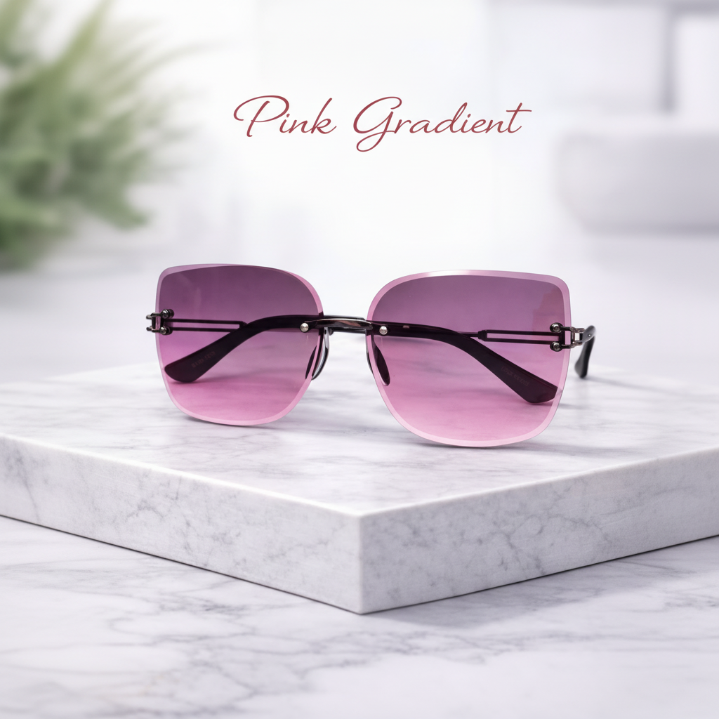 Luxury Rimless Square Sunglasses for Women