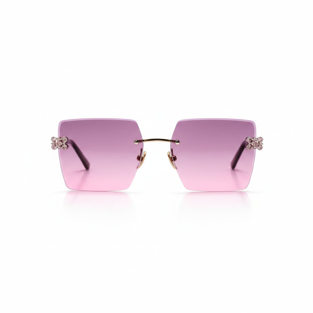 Women’s Rimless Square Sunglasses