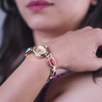 Vintage gold gemstone Bracelet Watch