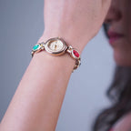 Vintage gold gemstone Bracelet Watch