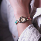 Vintage gold gemstone Bracelet Watch